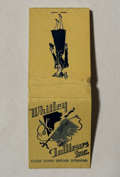 "Whitley Tailleurs Inc" Vintage Feature Matchbook