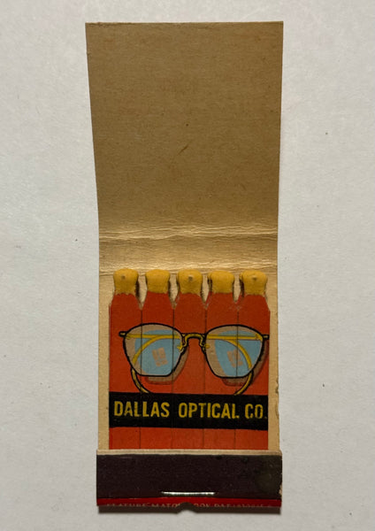 "Dallas Optical Company" Vintage Feature Matchbook