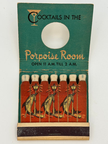 "Marineland Restaurant / Porpoise Room" Marineland, CA Vintage Feature Matchbook with a Knot-Hole Cover!