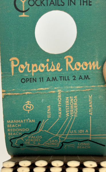 "Marineland Restaurant / Porpoise Room" Marineland, CA Vintage Feature Matchbook with a Knot-Hole Cover!
