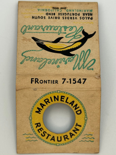 "Marineland Restaurant / Porpoise Room" Marineland, CA Vintage Feature Matchbook with a Knot-Hole Cover!