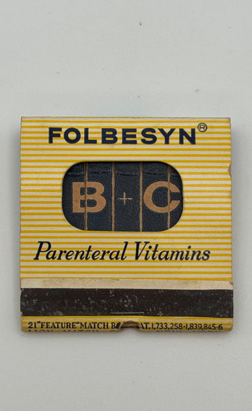 "Lederle / Folbesyn" Vintage Feature Matchbook with a Knot-Hole Cover!