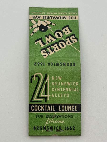 "Sports Bowl" Milwaukee, WI Vintage Feature Matchbook