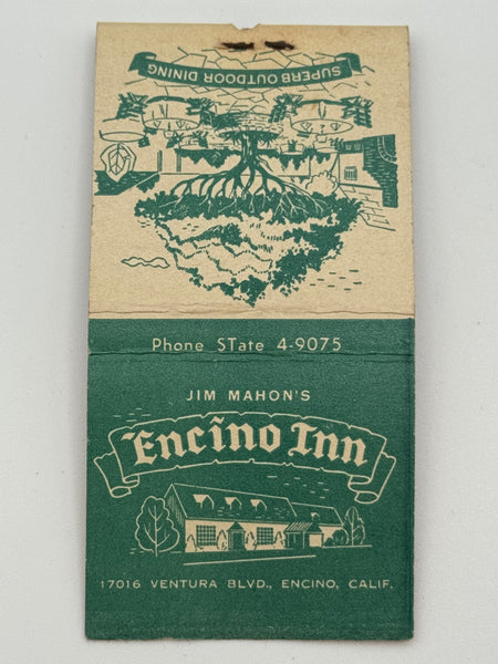 "Encino Inn / Hunt Room" Encino, CA Vintage Feature Matchbook