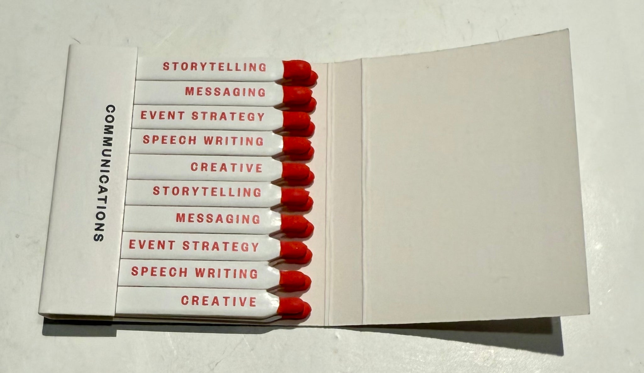“Matchstick Communications” Retro Feature Matchbook