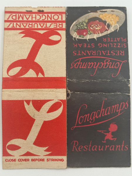 Lot of 2 "Longchamps" NYC, NY Vintage Feature Matchbook