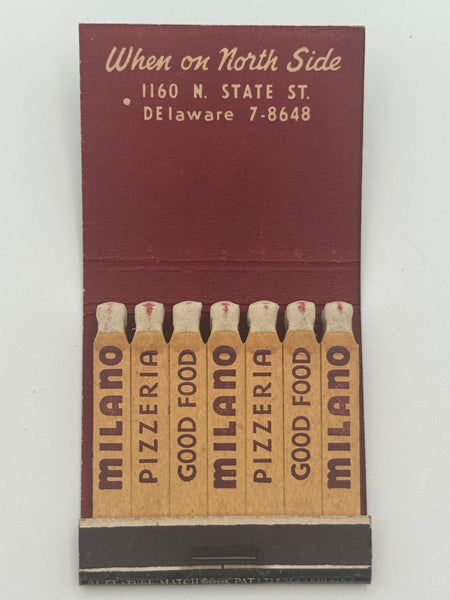 "Milano Restaurant" Chicago, IL Vintage Feature Matchbook