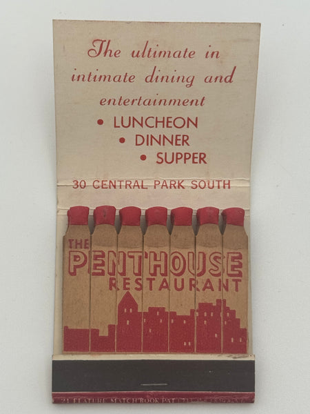 "The Penthouse Restaurant" NYC, NY  Vintage Feature Matchbook