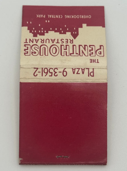 "The Penthouse Restaurant" NYC, NY  Vintage Feature Matchbook