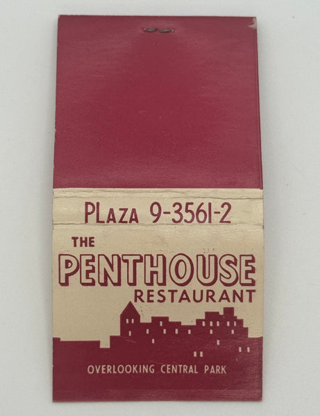 "The Penthouse Restaurant" NYC, NY  Vintage Feature Matchbook
