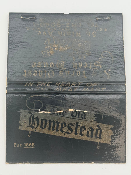 "The Old Homestead" NYC, NY Vintage Feature Matchbook