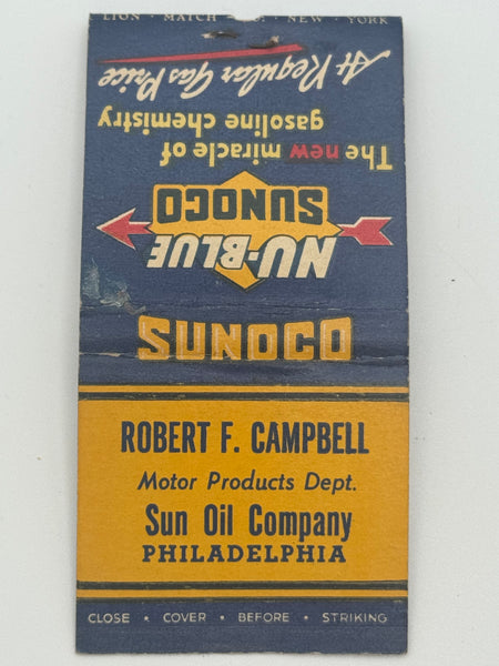 "Sunoco / Robert F. Campbell Phila, PA" Vintage Feature Matchbook