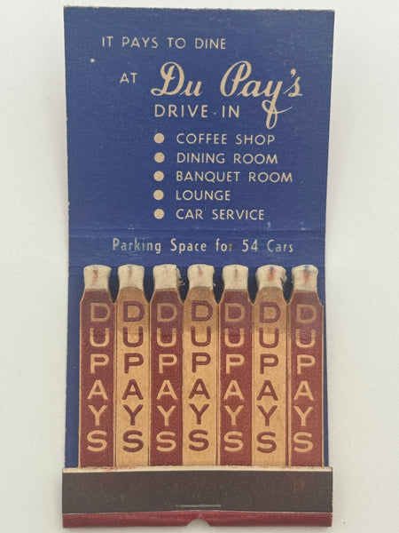 "Du Pay’s" Portland, OR Vintage Feature Matchbook