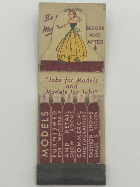 "Hollywood Model School" NYC, NY Vintage Feature Matchbook with a Pop-Up Cover!