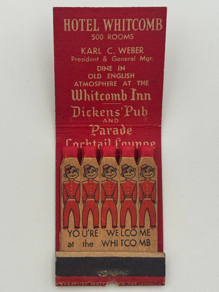 "Hotel Whitcomb" San Fransisco, CA Vintage Feature Matchbook