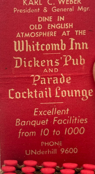 "Hotel Whitcomb" San Fransisco, CA Vintage Feature Matchbook