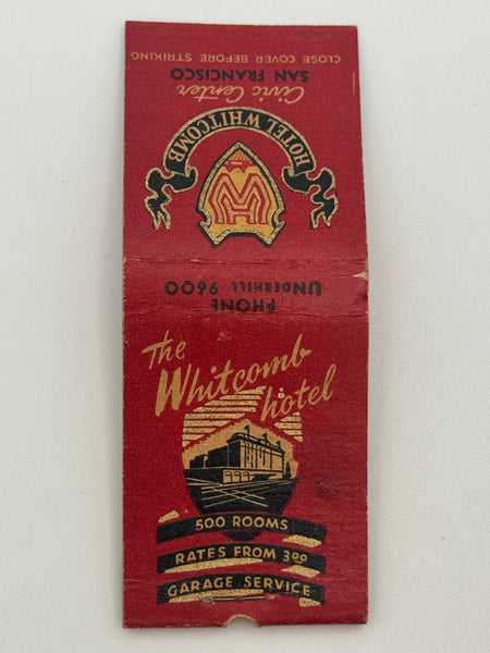 "Hotel Whitcomb" San Fransisco, CA Vintage Feature Matchbook