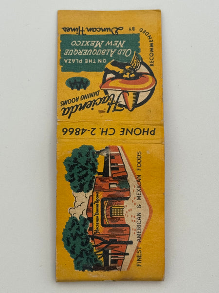 "Hacienda Dining Rooms" Albuquerque, NM Vintage Feature Matchbook