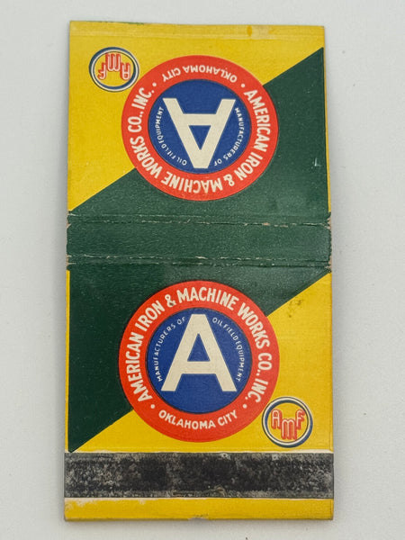 "American Iron & Machine Works Co., Inc." Oklahoma City, OK Vintage Feature Matchbook