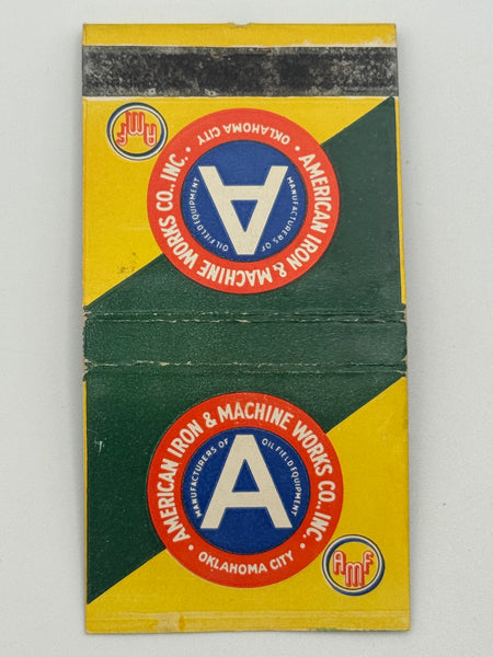 "American Iron & Machine Works Co., Inc." Oklahoma City, OK Vintage Feature Matchbook