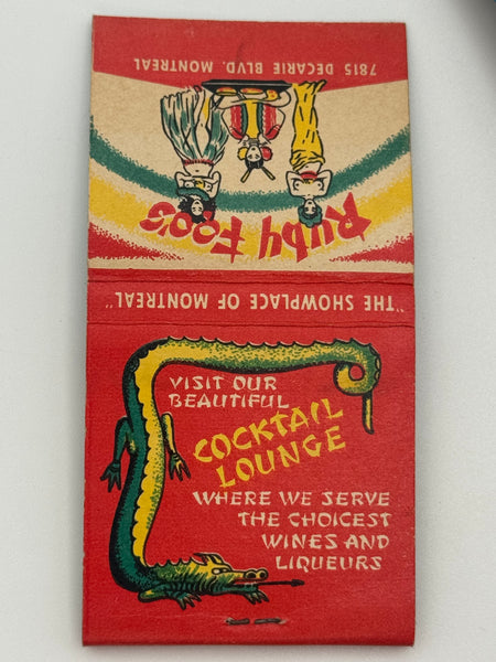 "Ruby Foo’s" Montreal, CN Vintage Feature Matchbook