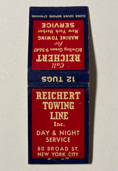 "Reichert Towing Line" NYC, NY Vintage Feature Matchbook