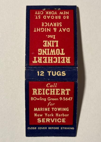 "Reichert Towing Line" NYC, NY Vintage Feature Matchbook