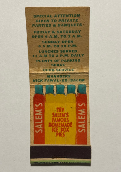 "Ed Salem’s Drive In" Birmingham, AL Vintage Feature Matchbook