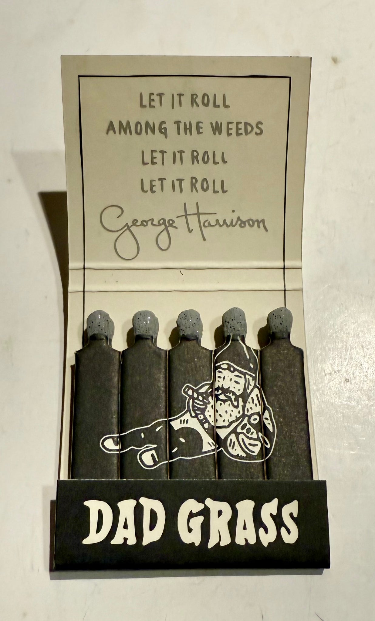“Dad Grass -George Harrison of The Beatles” Retro Feature Matchbook