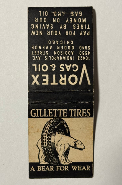 "Vortex Gas & Oil" Chicago, IL Vintage Feature Matchbook