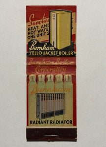 "Burnham Boilers" Holyoke, MA Vintage Feature Matchbook with a Pop-Up Display!