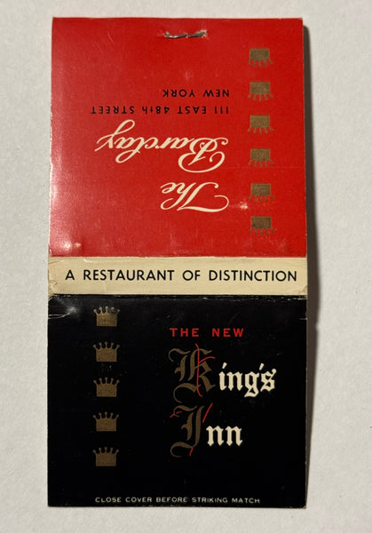 "Kings Inn/The Barclay" New York City, NY Vintage Feature Matchbook