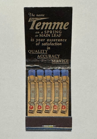 "Tenme Spring Corporation" Chicago, IL Vintage Feature Matchbook