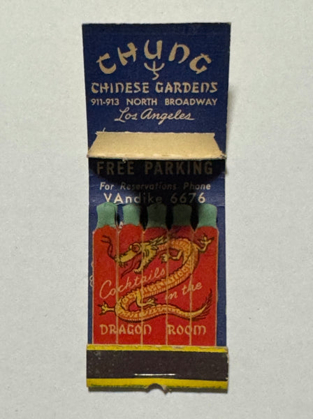 "Chung Chinese Gardens" Los Angeles, CA "Pop Up" Vintage Feature Matchbook