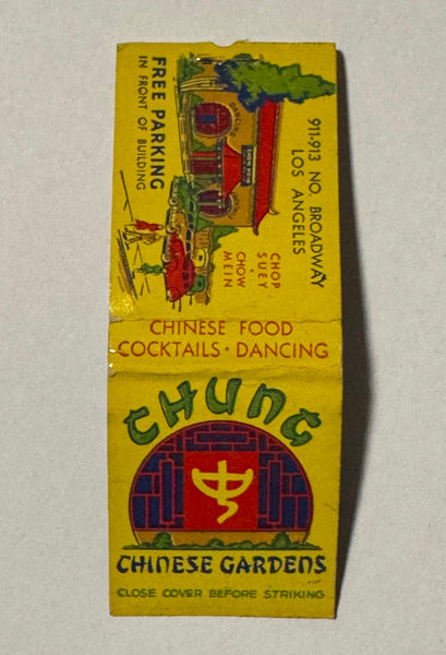 "Chung Chinese Gardens" Los Angeles, CA "Pop Up" Vintage Feature Matchbook