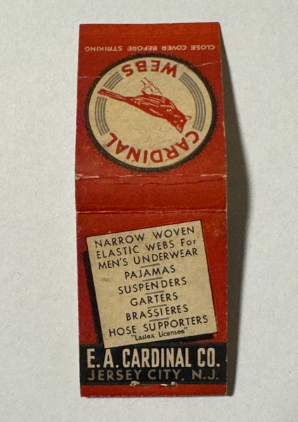 "E. A. Cardinal Co." Jersey City, NJ Vintage Feature Matchbook