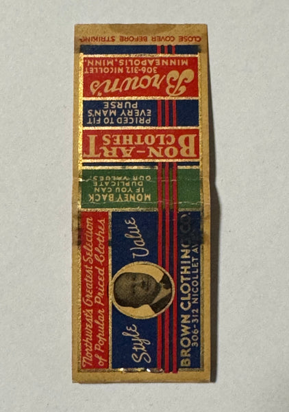 "Brown’s Clothing" Minneapolis, MN Vintage Feature Matchbook