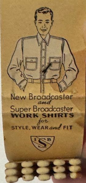 "Broadcaster Work Shirts" Vintage Feature Matchbook