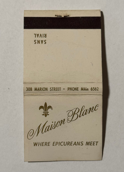 "Maison Blanc" Seattle, WA Vintage Feature Matchbook