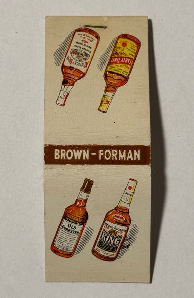 "Brown-Forman Bourbon Whiskey" Vintage Feature Matchbook