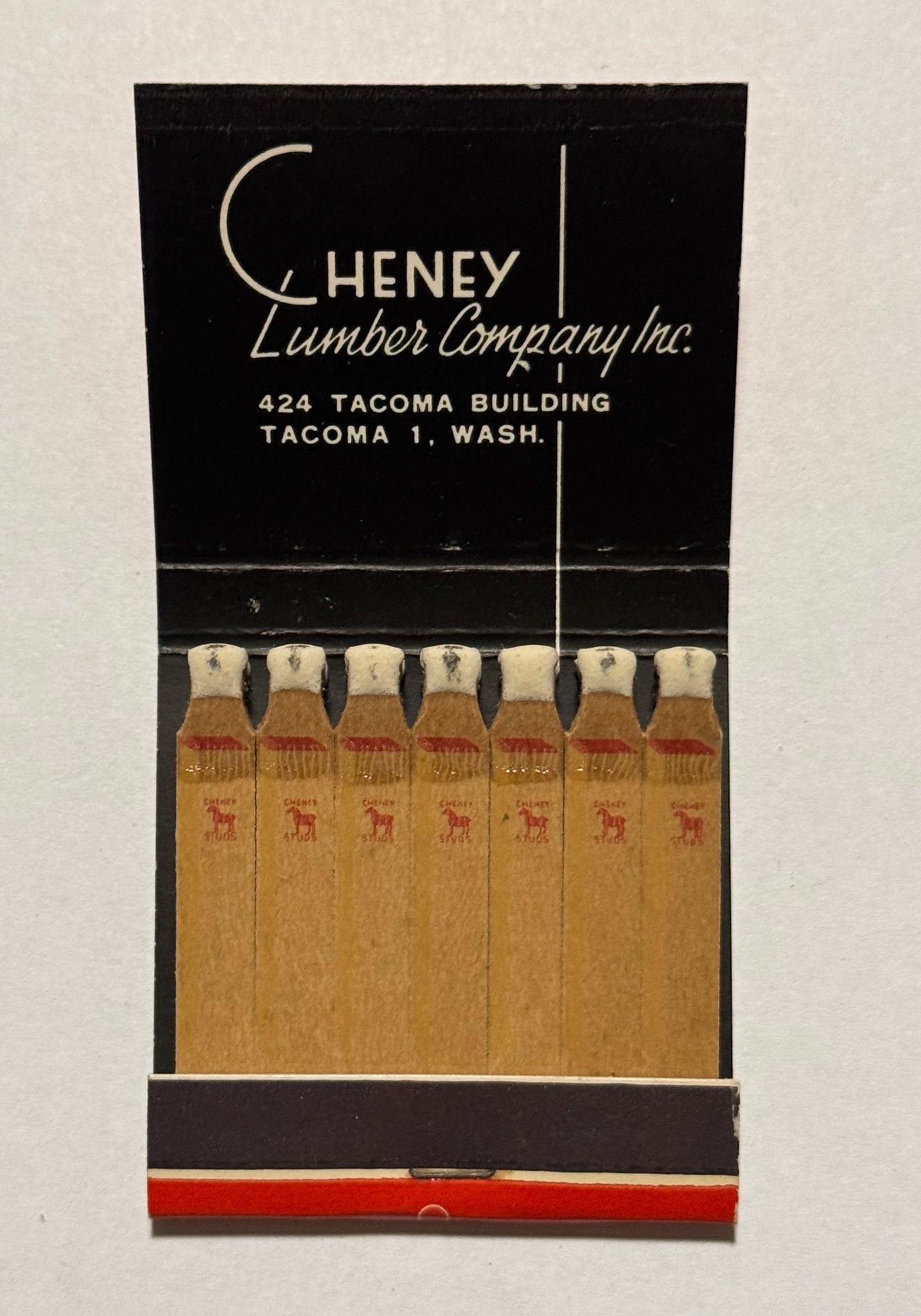 "Cheney Lumber Company Inc." Tacoma, WA Vintage Feature Matchbook