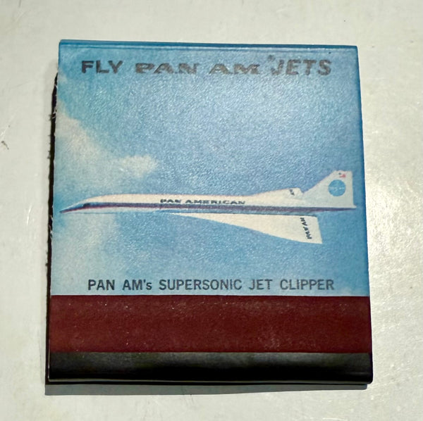 “Pan American Supersonic Jet to Brazil” Wooden Stem Matchbook
