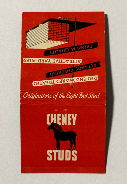 "Cheney Lumber Company Inc." Tacoma, WA Vintage Feature Matchbook