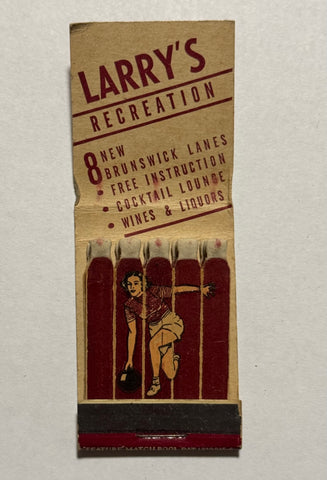 "Larry's Recreation" St. Paul, MN  Vintage Feature Matchbook