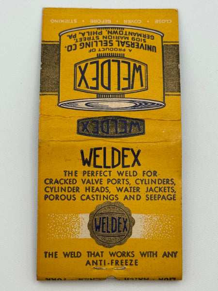 "Weldex / Universal Selling Co." Germantown, Phila, PA Vintage Feature Matchbook