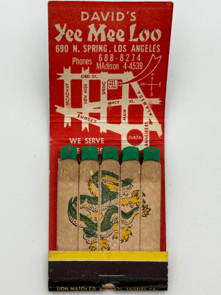 "Yee Mee Loo" Los Angeles, CA Vintage Feature Matchbook