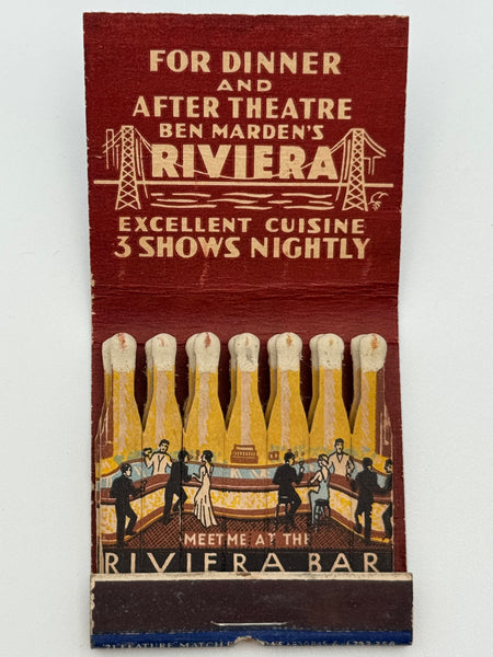 "Ben Marden’s Riviera" Fort Lee, NJ Vintage Feature Matchbook