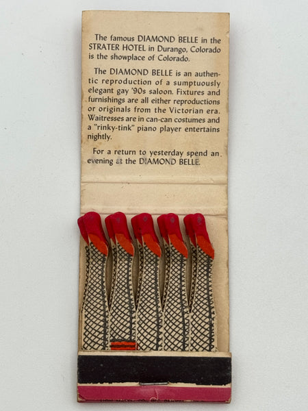 "The Diamond Belle" Durango, CO Vintage Feature Matchbook