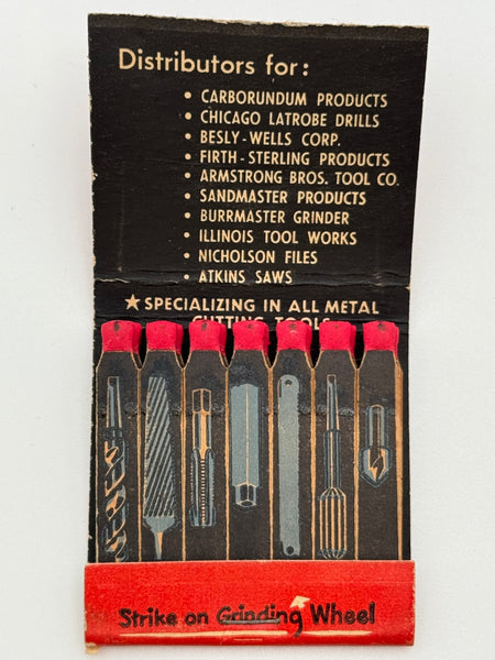 "Pacific Abrasive Supply Co." Los Angeles, CA Vintage Feature Matchbook with a Spot-Striker!