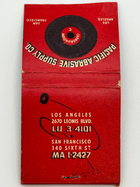 "Pacific Abrasive Supply Co." Los Angeles, CA Vintage Feature Matchbook with a Spot-Striker!